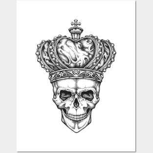 King Skull in a Crown Posters and Art